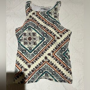 O'Neill Women's Geometric Tank Top - Cream, Black, and Orange